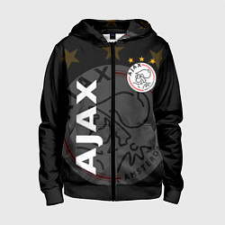 Толстовка на молнии детская FC AJAX AMSTERDAM ФК АЯКС, цвет: 3D-черный