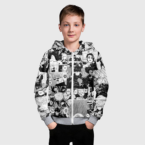 Детская толстовка на молнии Магическая Битва / 3D-Меланж – фото 3
