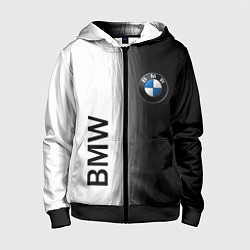 Толстовка на молнии детская Black and White BMW, цвет: 3D-черный