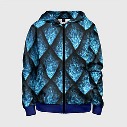 Толстовка на молнии детская Чешуя ледяного дракона, цвет: 3D-синий