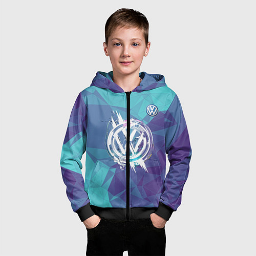 Детская толстовка на молнии VOLKSWAGEN / 3D-Черный – фото 3