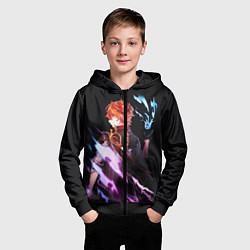Толстовка на молнии детская ТАРТАЛЬЯ - GENSHIN IMPACT NEON, цвет: 3D-черный — фото 2