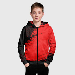 Толстовка на молнии детская ЧЕРНО-КРАСНЫЙ ГРАНЖ GRUNGE Z, цвет: 3D-черный — фото 2