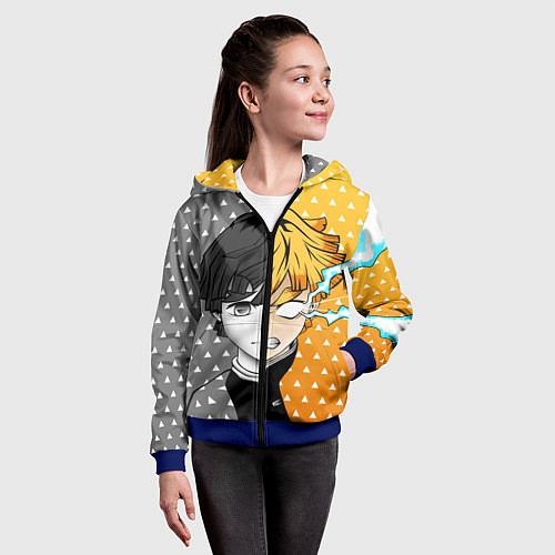 Детская толстовка на молнии ПУТЬ ЗЕНИЦУ КЛИНОК / 3D-Синий – фото 4