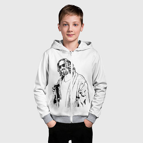 Детская толстовка на молнии Большой Лебовски Big Lebowski / 3D-Меланж – фото 3