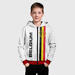 Толстовка на молнии детская СБОРНАЯ БЕЛЬГИИ, цвет: 3D-красный — фото 2