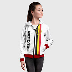 Толстовка на молнии детская СБОРНАЯ БЕЛЬГИИ, цвет: 3D-красный — фото 2