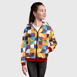 Толстовка на молнии детская Геометрия, цвет: 3D-красный — фото 2