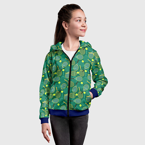 Детская толстовка на молнии Большой Теннис / 3D-Синий – фото 4