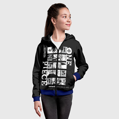 Детская толстовка на молнии ONE PIECE Главные герои / 3D-Синий – фото 4