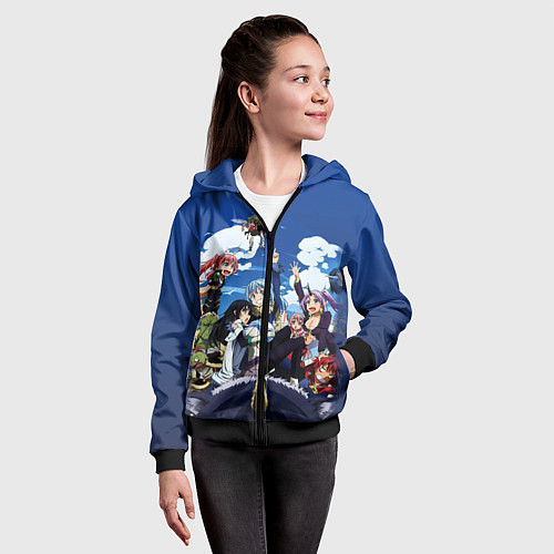 Детская толстовка на молнии Мое перерождение в слизь / 3D-Черный – фото 4