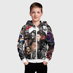 Толстовка на молнии детская Короли Рэпа KING RAP, цвет: 3D-белый — фото 2