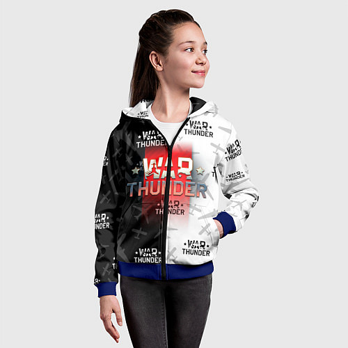 Детская толстовка на молнии WAR THUNDER ВАР ТАНДЕР / 3D-Синий – фото 4
