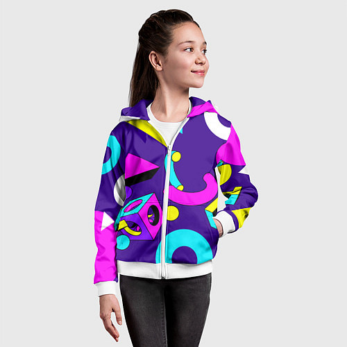 Детская толстовка на молнии Геометрические фигуры / 3D-Белый – фото 4