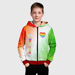 Толстовка на молнии детская Pop It Anti Stress - Heart - Fire, цвет: 3D-красный — фото 2