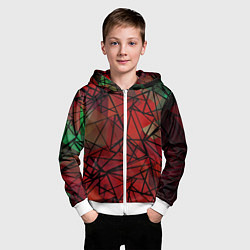 Толстовка на молнии детская Абстрактный геометрический, цвет: 3D-белый — фото 2