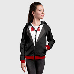 Толстовка на молнии детская Смокинг, цвет: 3D-красный — фото 2