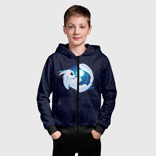 Детская толстовка на молнии Ori / 3D-Черный – фото 3