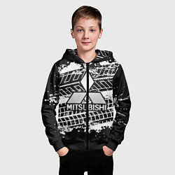Толстовка на молнии детская MITSUBISHI СЛЕДЫ ШИН, цвет: 3D-черный — фото 2