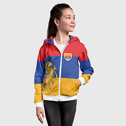 Толстовка на молнии детская Armenia coat of arms and flag, цвет: 3D-белый — фото 2