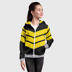 Толстовка на молнии детская Три полоски, цвет: 3D-меланж — фото 2