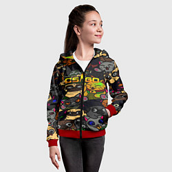 Толстовка на молнии детская CS GO AWP SKIN, цвет: 3D-красный — фото 2