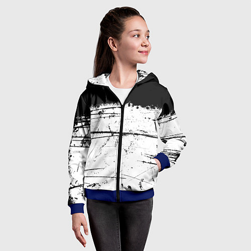 Детская толстовка на молнии ИСПАЧКАННЫЙ КРАСКОЙ / 3D-Синий – фото 4