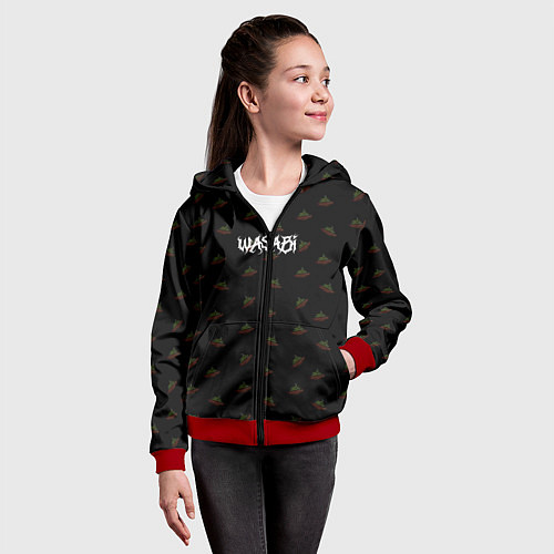 Детская толстовка на молнии Wasabi Gothic / 3D-Красный – фото 4