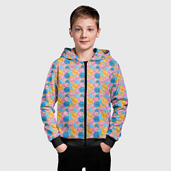 Толстовка на молнии детская Новогодние Ёлочные Шары, цвет: 3D-черный — фото 2