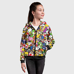 Толстовка на молнии детская Mario ALLSTARS, цвет: 3D-черный — фото 2