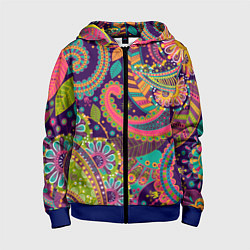 Детская толстовка на молнии Яркий красочный узор