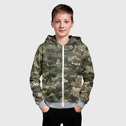 Толстовка на молнии детская Именной камуфляж Олег, цвет: 3D-меланж — фото 2