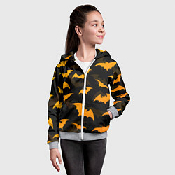 Толстовка на молнии детская ЛЕТУЧИЕ МЫШИ НОЧЬ ХЕЛЛОУИН HALLOWEEN NIGHT BATS, цвет: 3D-меланж — фото 2