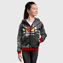 Толстовка на молнии детская Geometry Dash: Fragments, цвет: 3D-красный — фото 2