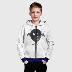 Толстовка на молнии детская Шарик-летайка белый, полиэстер, цвет: 3D-синий — фото 2