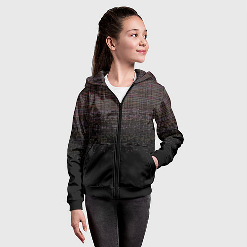 Детская толстовка на молнии Going offline noise / 3D-Черный – фото 4