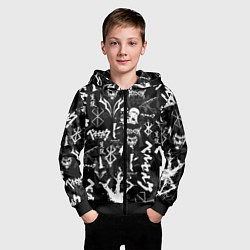 Толстовка на молнии детская BERSERK SYMBOL LOGO БЕРСЕРК СИМВОЛИКА ПАТТЕРН, цвет: 3D-черный — фото 2
