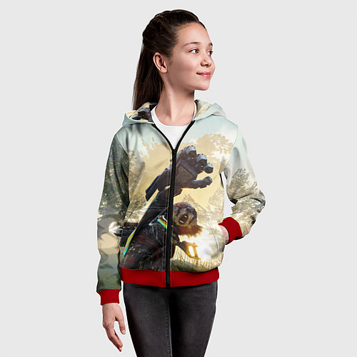 Детская толстовка на молнии Biomutant Биомутант рука / 3D-Красный – фото 4