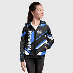 Толстовка на молнии детская НИССАН ЛОГО СИНИЯ ГЕОМЕТРИЯ CYBER, цвет: 3D-черный — фото 2