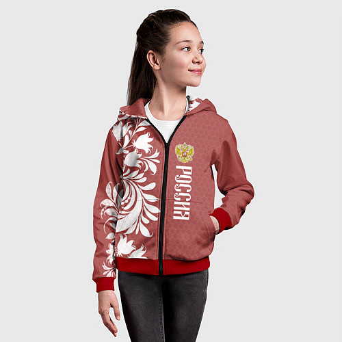 Детская толстовка на молнии Сборная России / 3D-Красный – фото 4