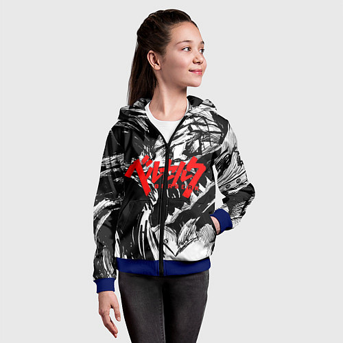 Детская толстовка на молнии БЕРСЕРК РИСУНОК BERSERK / 3D-Синий – фото 4