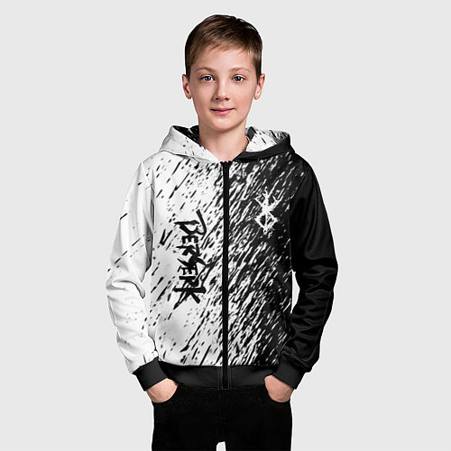 Детская толстовка на молнии Anime Berserk / 3D-Черный – фото 3