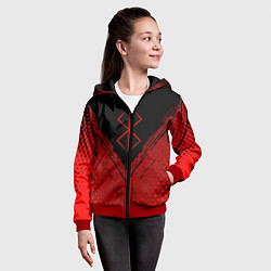 Толстовка на молнии детская Berserk - Берсерк, цвет: 3D-красный — фото 2