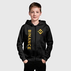 Толстовка на молнии детская БИНАНС ЛОГО КАРБОН BINANCE LOGO, цвет: 3D-черный — фото 2