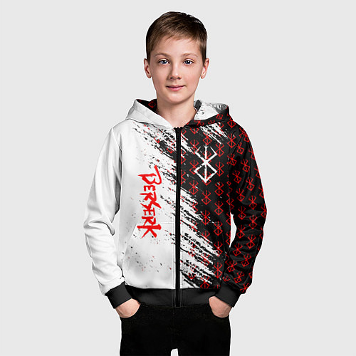 Детская толстовка на молнии Berserk Anime / 3D-Черный – фото 3