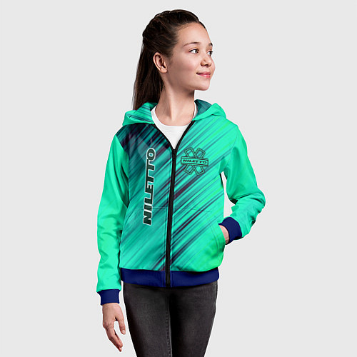 Детская толстовка на молнии Нилетто Niletto лого / 3D-Синий – фото 4