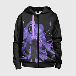 Толстовка на молнии детская Genshin Impact Raiden, цвет: 3D-черный