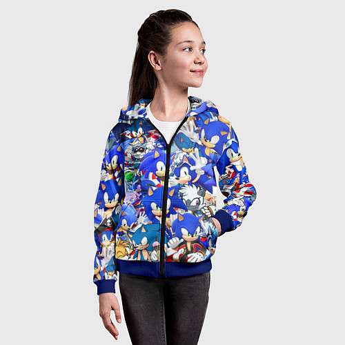 Детская толстовка на молнии SONIC СИНИЙ ЁЖ СОНИК / 3D-Синий – фото 4