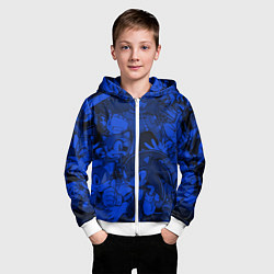 Толстовка на молнии детская SONIC BLUE PATTERN СИНИЙ ЁЖ, цвет: 3D-белый — фото 2