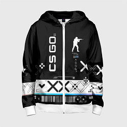 Толстовка на молнии детская Поток информации СS:GO, цвет: 3D-белый